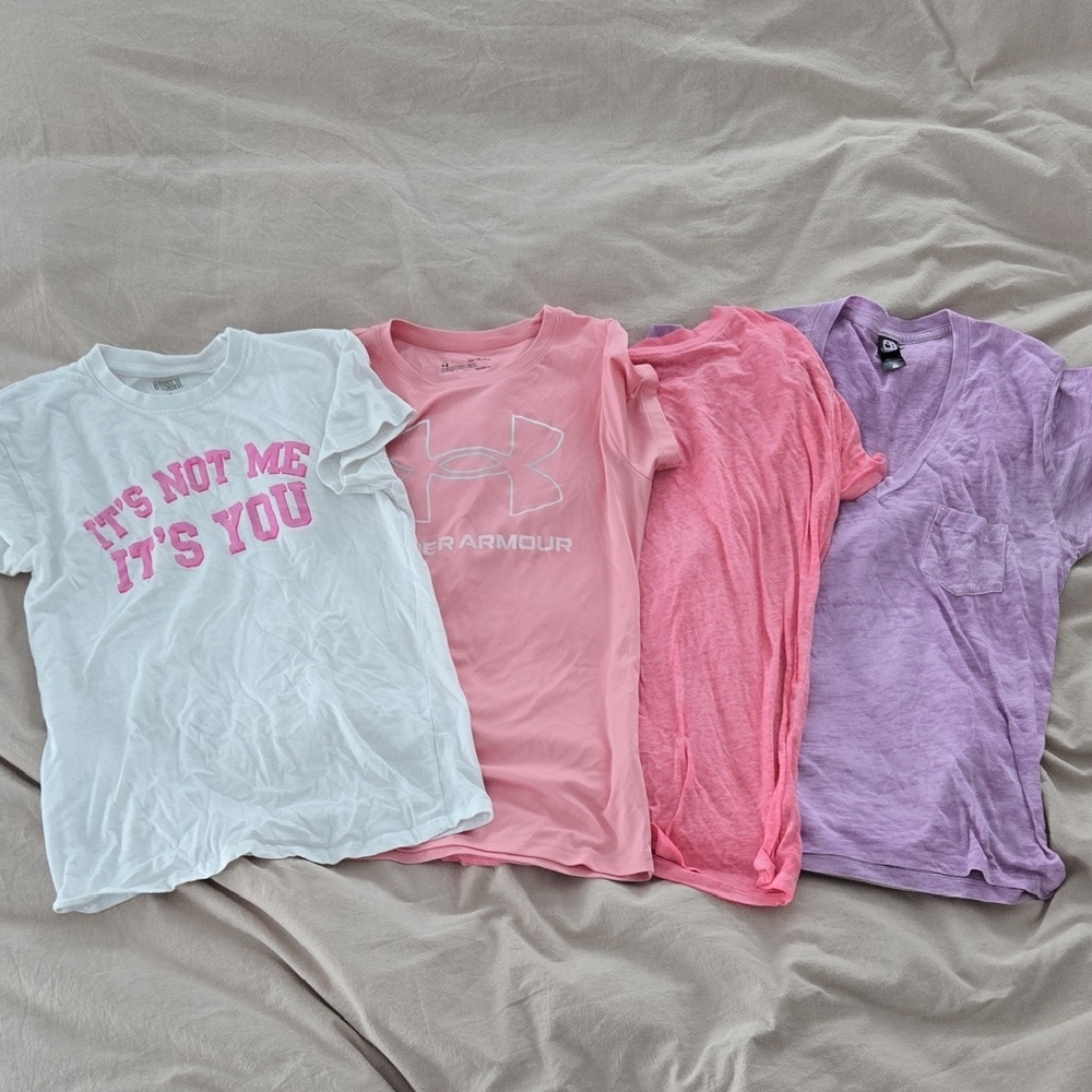 Under Armour, Aeropostale And More Pink, Purple, White T-Shirt Set Womens S & XS